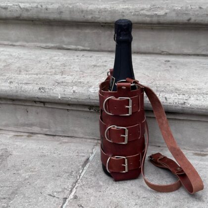 Torba skórzana prezentowa na wino i szampana