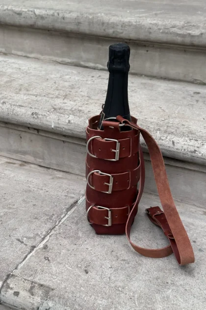 Torba skórzana prezentowa na wino i szampana