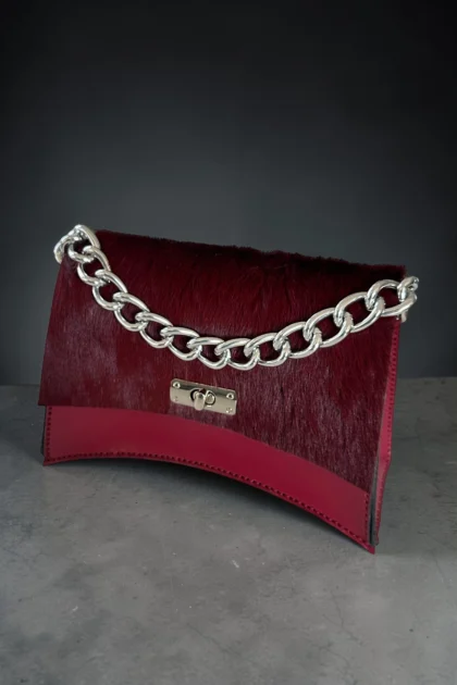 wieczorowa torebka z futrem